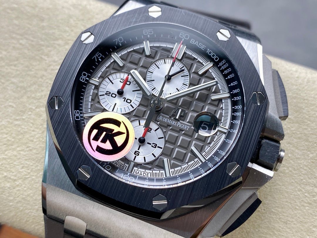 Royal Oak Offshore 44mm SS TKF Best Edition Gray Dial on Gray Rubber Strap A3126