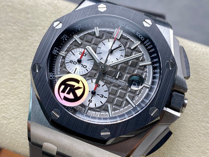 Royal Oak Offshore 44mm SS TKF Best Edition Gray Dial on Gray Rubber Strap A3126