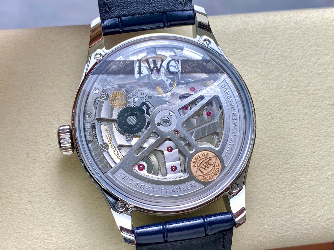 Portugieser Automatic 42mm SS APSF 1:1 Best Edition White Dial Blue Marker on Blue Leather Strap A52010