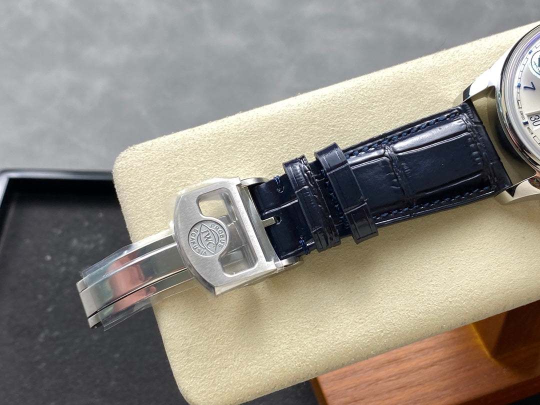 Portugieser Automatic 42mm SS APSF 1:1 Best Edition White Dial Blue Marker on Blue Leather Strap A52010