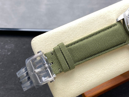 Avenger Chronometer 42mm GMT SS BLSF 1:1 Best Version Green Dial On Green Nylon Strap A2836