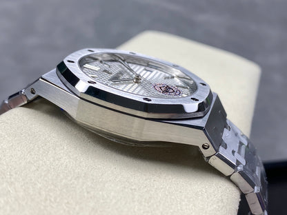 Royal Oak 15500 SS APSF 1:1 Best Edition White Dial on SS Bracelet SA4302 Super Clone V2 (SW Dial)
