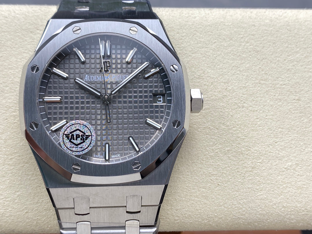Royal Oak 15500 SS APSF 1:1 Best Edition Gray Dial on SS Bracelet SA4302 Super Clone V2 (SW Dial)