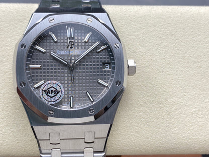 Royal Oak 15500 SS APSF 1:1 Best Edition Gray Dial on SS Bracelet SA4302 Super Clone V2 (SW Dial)