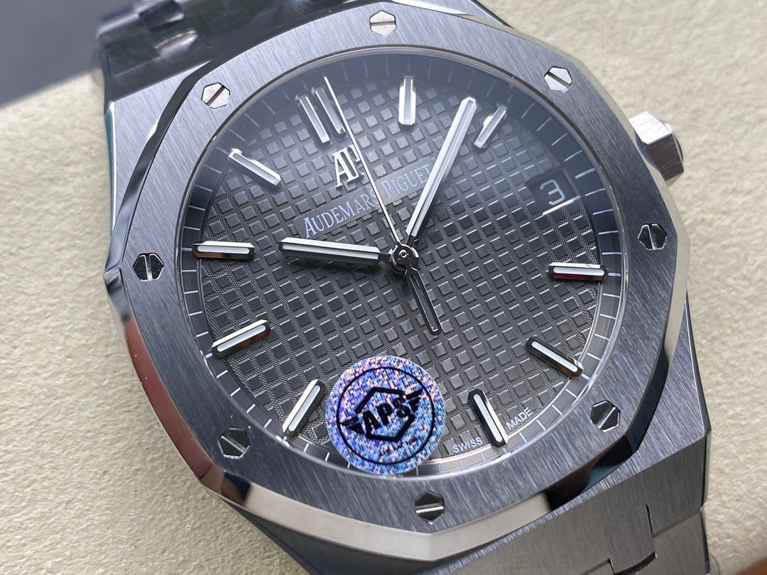 Royal Oak 15500 SS APSF 1:1 Best Edition Gray Dial on SS Bracelet SA4302 Super Clone V2 (SW Dial)