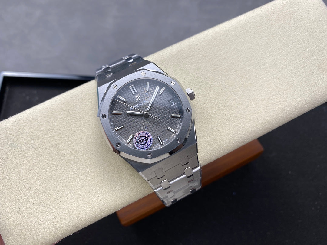 Royal Oak 15500 SS APSF 1:1 Best Edition Gray Dial on SS Bracelet SA4302 Super Clone V2 (SW Dial)