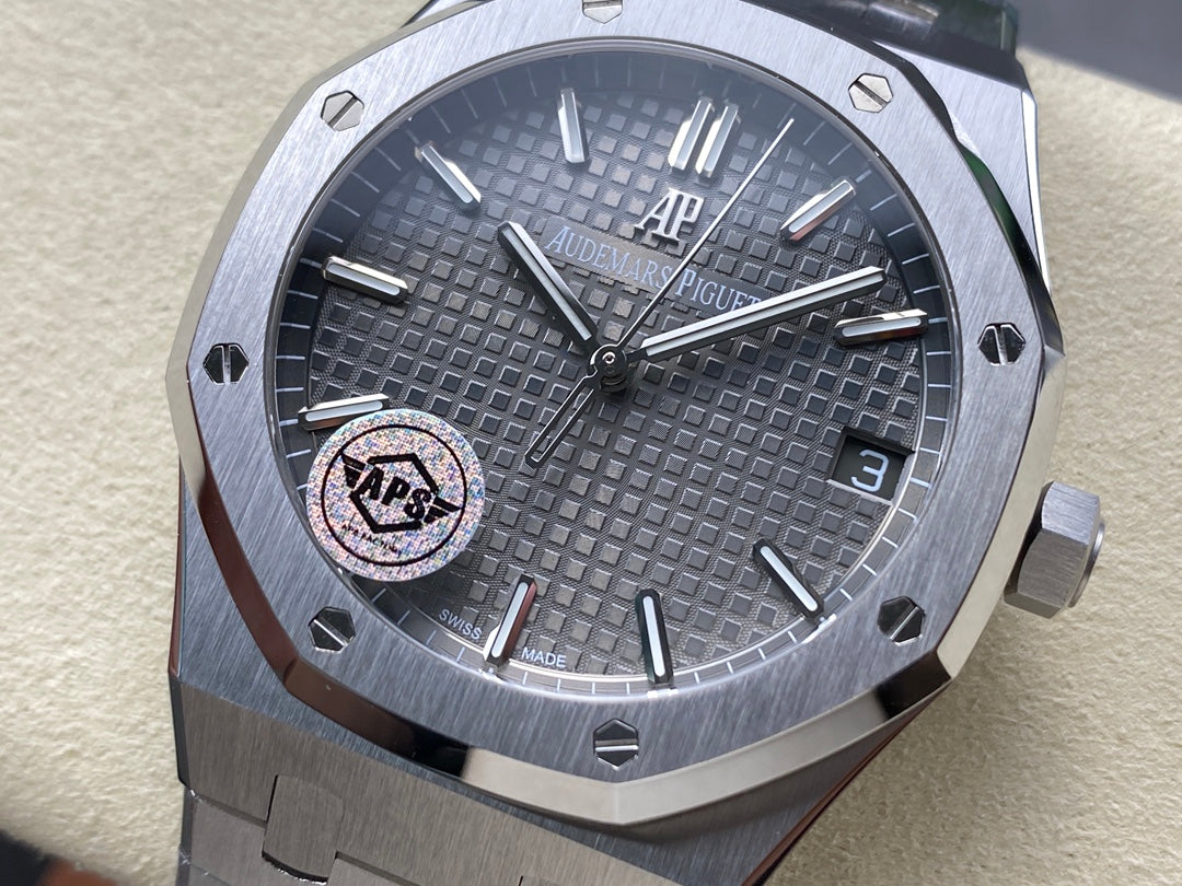 Royal Oak 15500 SS APSF 1:1 Best Edition Gray Dial on SS Bracelet SA4302 Super Clone V2 (SW Dial)