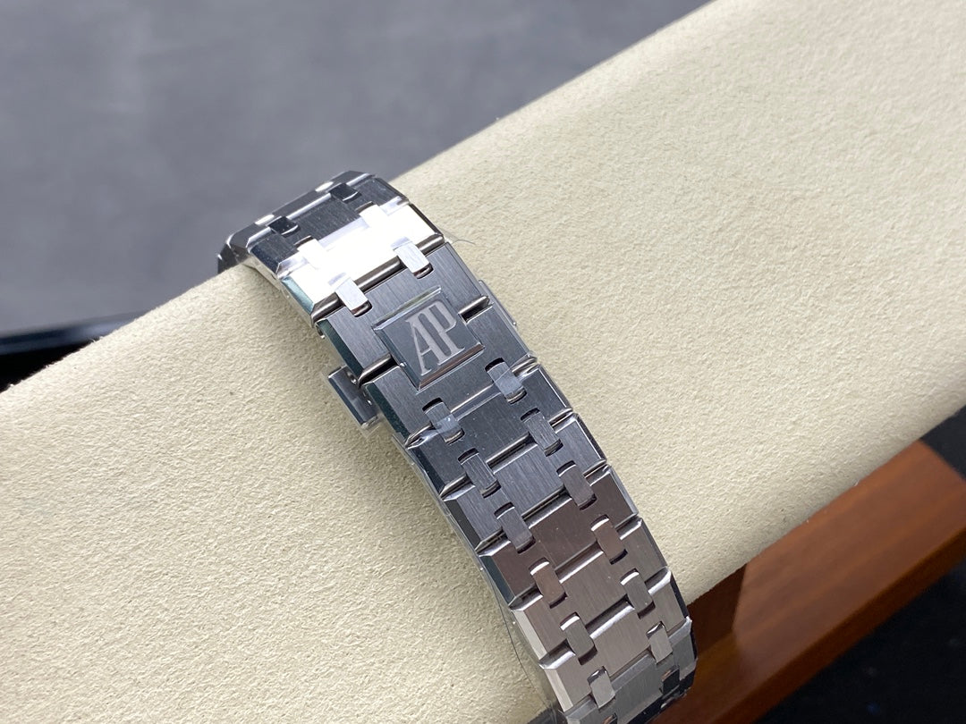 Royal Oak 15500 SS APSF 1:1 Best Edition Blue Dial on SS Bracelet SA4302 Super Clone V2 (SW Dial)