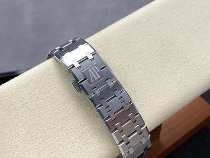 Royal Oak 15500 SS APSF 1:1 Best Edition Blue Dial on SS Bracelet SA4302 Super Clone V2 (SW Dial)