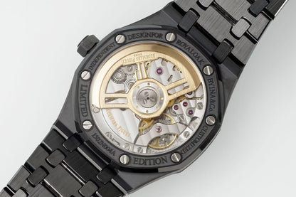 Royal Oak 15500 Black Ceramic APSF 1:1 Best Edition Blue Stars Dial on Black Ceramic Bracelet SA4302 Super Clone