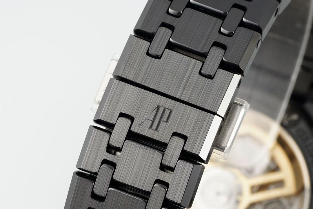 Royal Oak 15500 Black Ceramic APSF 1:1 Best Edition Blue Stars Dial on Black Ceramic Bracelet SA4302 Super Clone