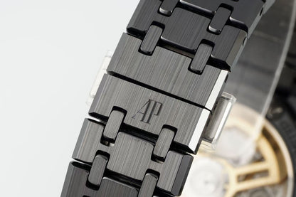 Royal Oak 15500 Black Ceramic APSF 1:1 Best Edition Blue Stars Dial on Black Ceramic Bracelet SA4302 Super Clone