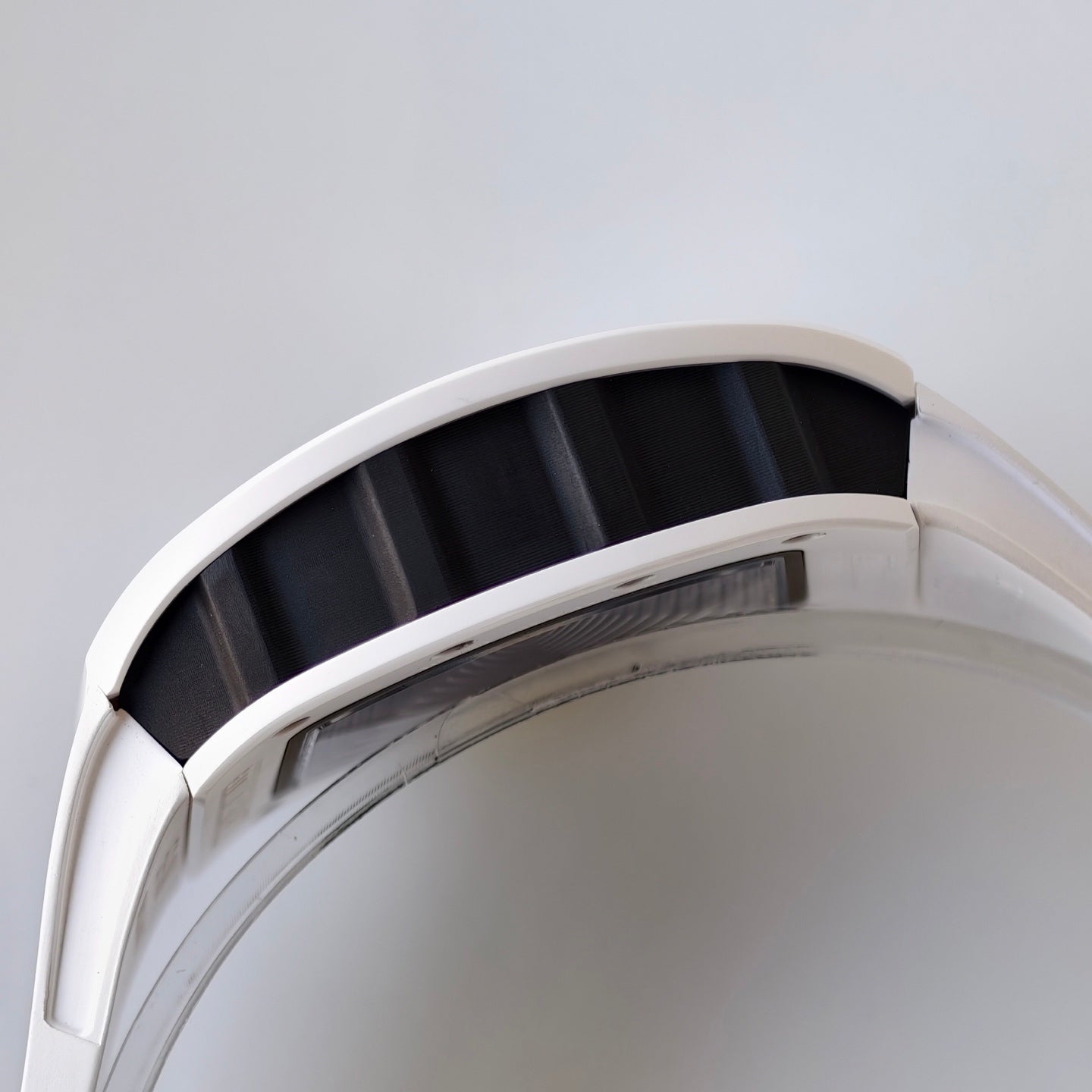 RM061 White Ceramic Umi Office 1:1 Best Edition Green skeleton White Rubber Strap RMUL2 Super Clone (Free Sprung)