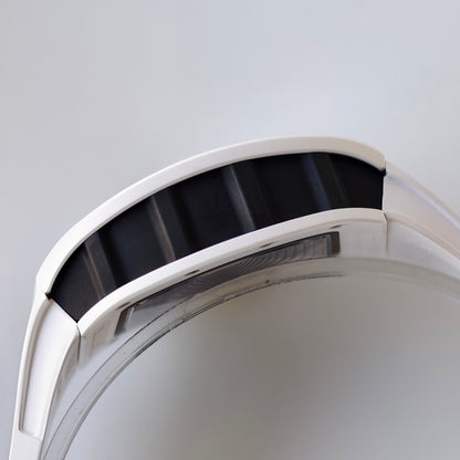 RM061 White Ceramic Umi Office 1:1 Best Edition Green skeleton White Rubber Strap RMUL2 Super Clone (Free Sprung)