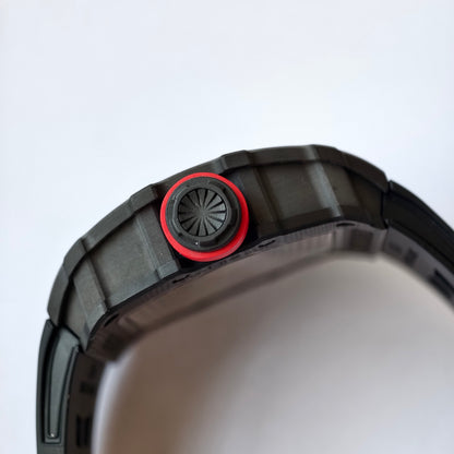 RM035-02 Black NTPT Red Crown Umi Office 1:1 Best Edition Skeleton Dial On Black Rubber Strap RMAL1 Super Clone V2 (Free Sprung)