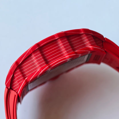 RM035-02 Red NTPT Umi Office 1:1 Best Edition Skeleton Dial On Red Rubber Strap RMAL1 Super Clone V2 (Free Sprung)