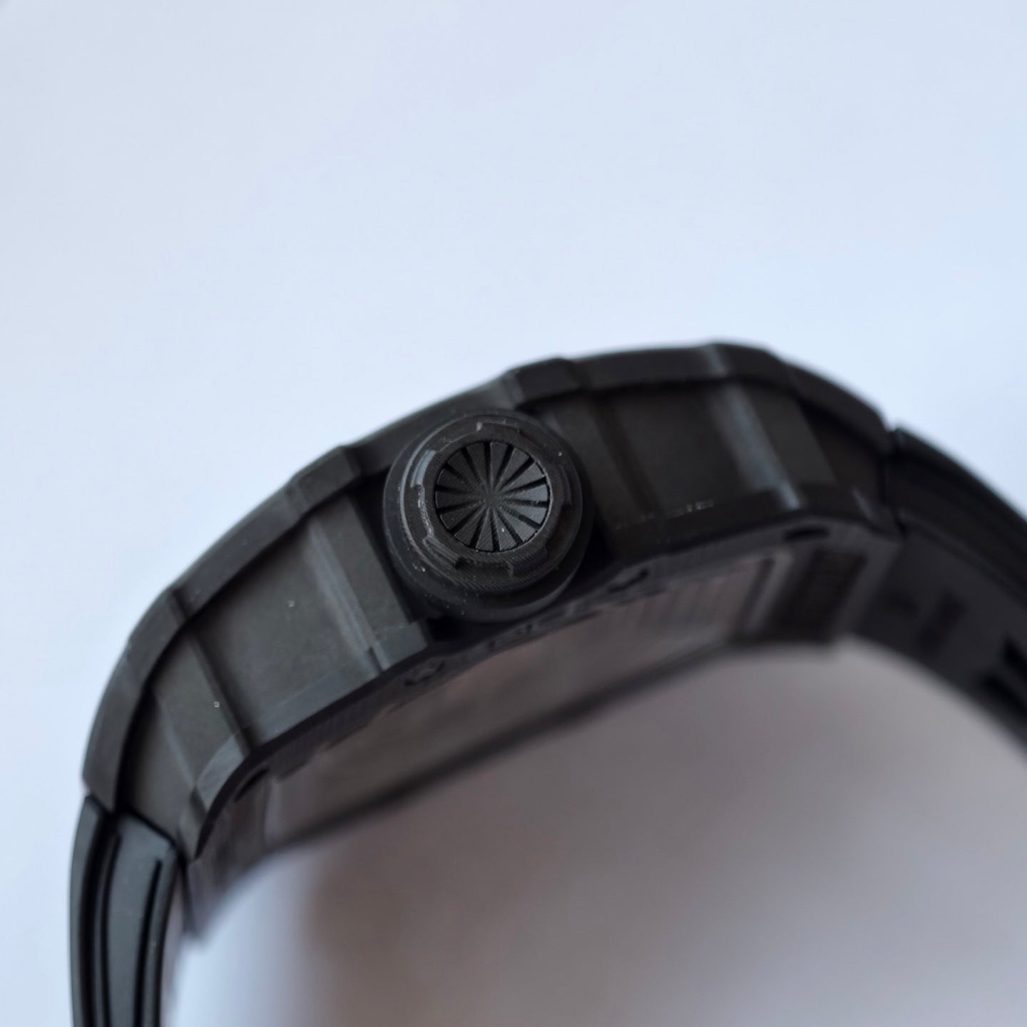 RM035-02 Black NTPT Black Crown Umi Office 1:1 Best Edition Skeleton Dial On Black Rubber Strap RMAL1 Super Clone V2 (Free Sprung)