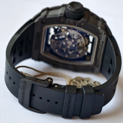 RM035-02 Black NTPT Black Crown Umi Office 1:1 Best Edition Skeleton Dial On Black Rubber Strap RMAL1 Super Clone V2 (Free Sprung)