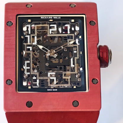 RM16-02 Red NTPT Umi Office Best Edition Skeleton Dial On Red Rubber Strap Asian CRMA9