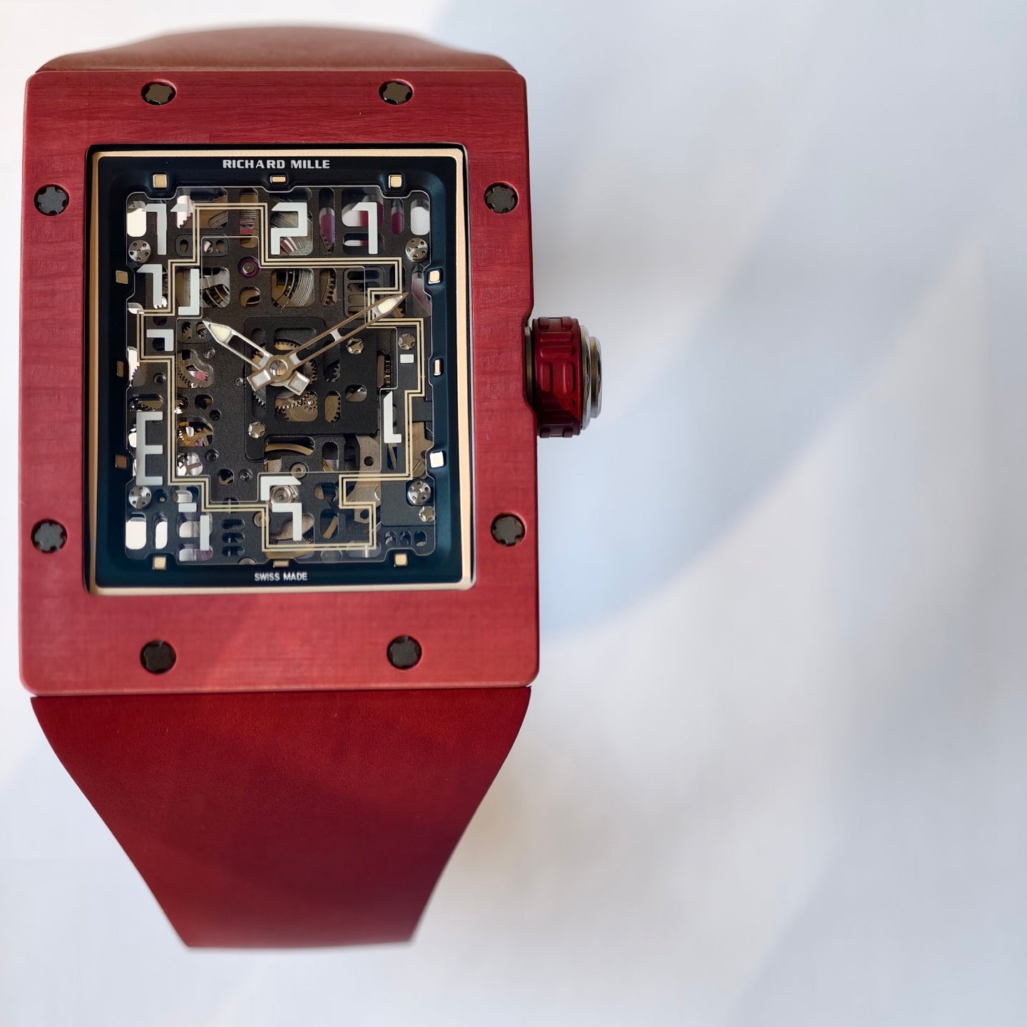 RM16-02 Red NTPT Umi Office Best Edition Skeleton Dial On Red Rubber Strap Asian CRMA9