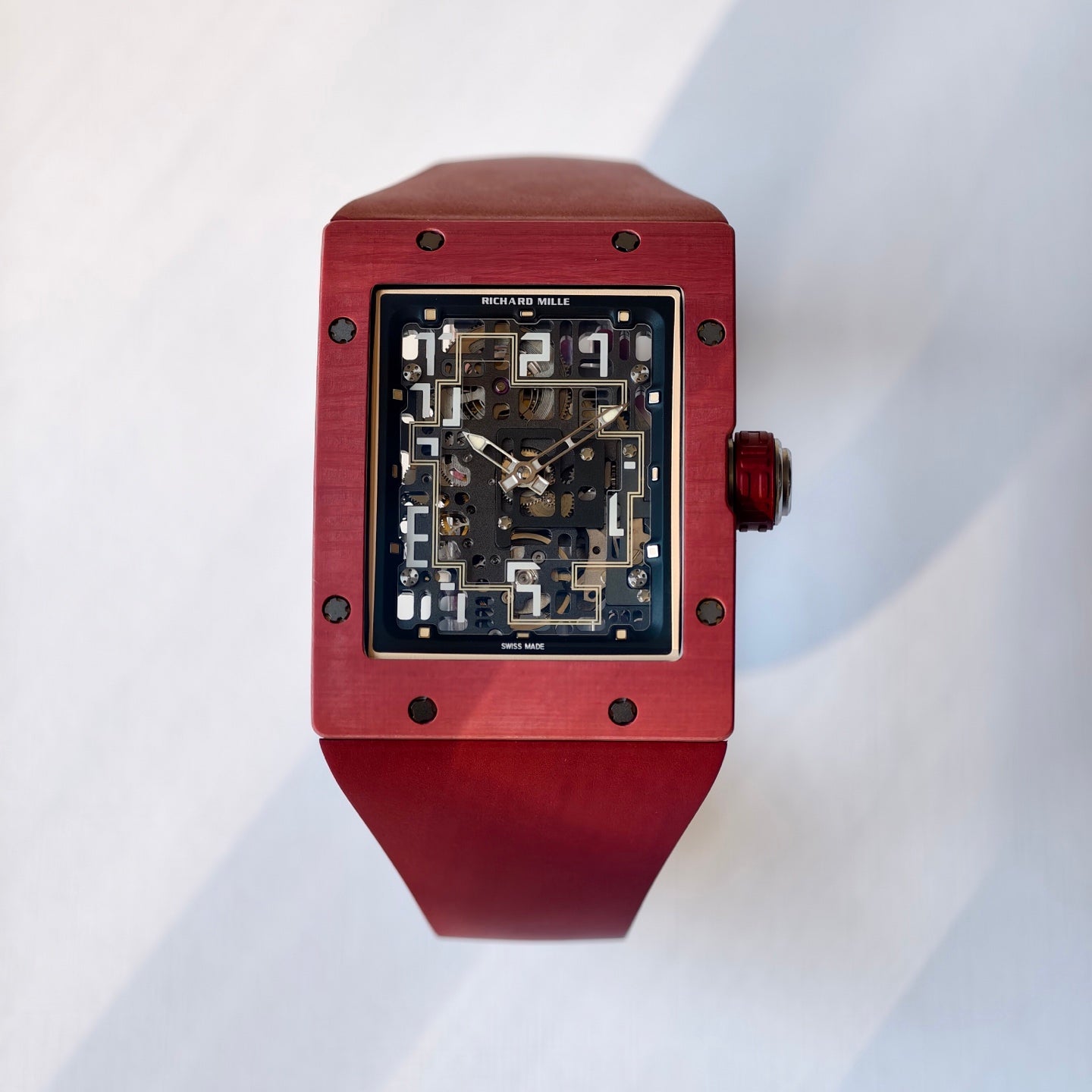 RM16-02 Red NTPT Umi Office Best Edition Skeleton Dial On Red Rubber Strap Asian CRMA9