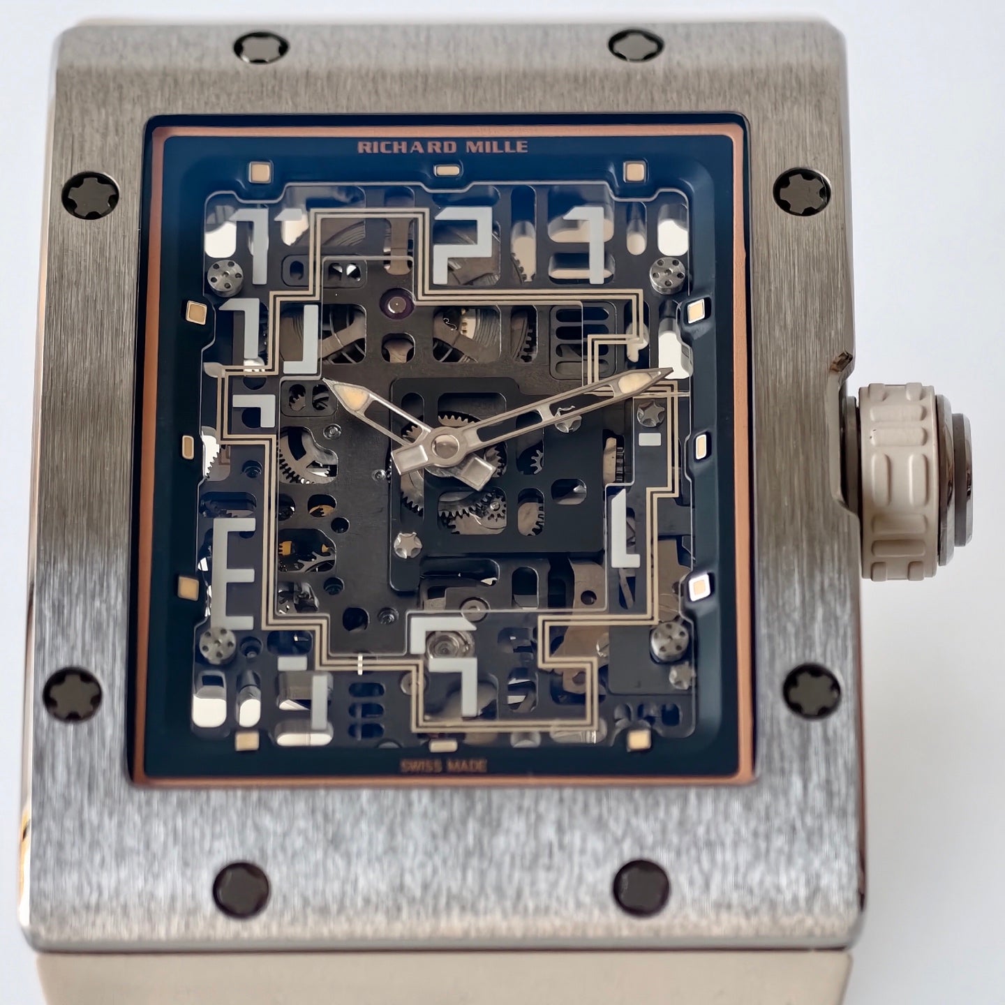 RM16-02 Titanium Umi Office Best Edition Skeleton Dial On Cream Rubber Strap Asian CRMA9