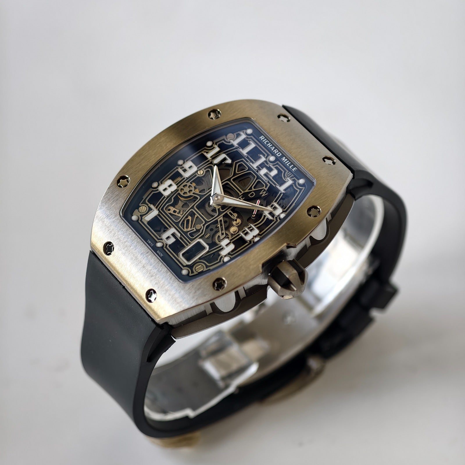 Miller Studios RM67-01 Titanium Skeleton Dial on Black Rubber Strap CRMA6 Clone