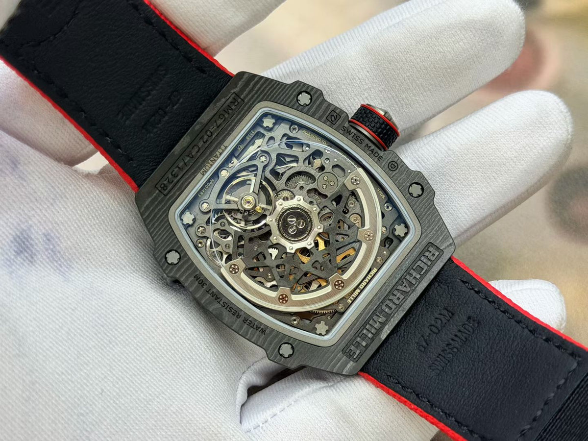 RICH Maker's 1:1 RM67-02 Black NTPT Italy Black Skeleton Dial CRMA7 Super Clone