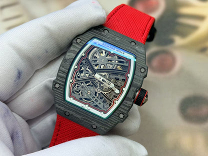 RICH Maker's 1:1 RM67-02 Black NTPT Italy Black Skeleton Dial CRMA7 Super Clone