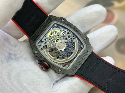 RICH Maker's 1:1 RM67-02 Black NTPT Italy Black Skeleton Dial CRMA7 Super Clone