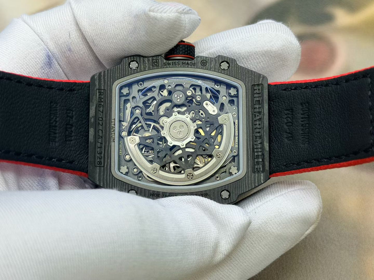 RICH Maker's 1:1 RM67-02 Black NTPT Italy Black Skeleton Dial CRMA7 Super Clone