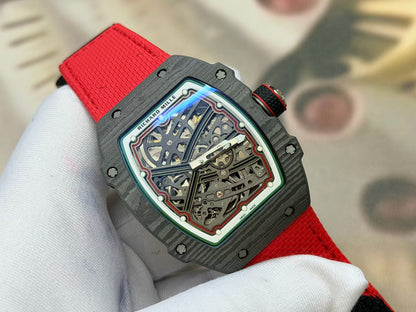 RICH Maker's 1:1 RM67-02 Black NTPT Italy Black Skeleton Dial CRMA7 Super Clone