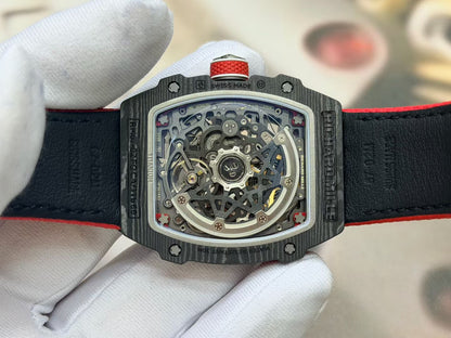 RICH Maker's 1:1 RM67-02 Black/Red NTPT Norway Red/White/Blue Skeleton Dial CRMA7 Super Clone