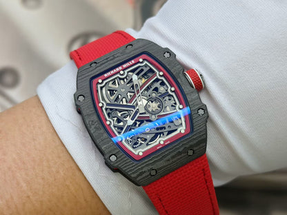 RICH Maker's 1:1 RM67-02 Black/Red NTPT Norway Red/White/Blue Skeleton Dial CRMA7 Super Clone