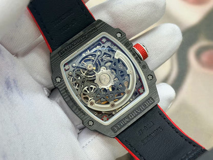 RICH Maker's 1:1 RM67-02 Black/Red NTPT Norway Red/White/Blue Skeleton Dial CRMA7 Super Clone