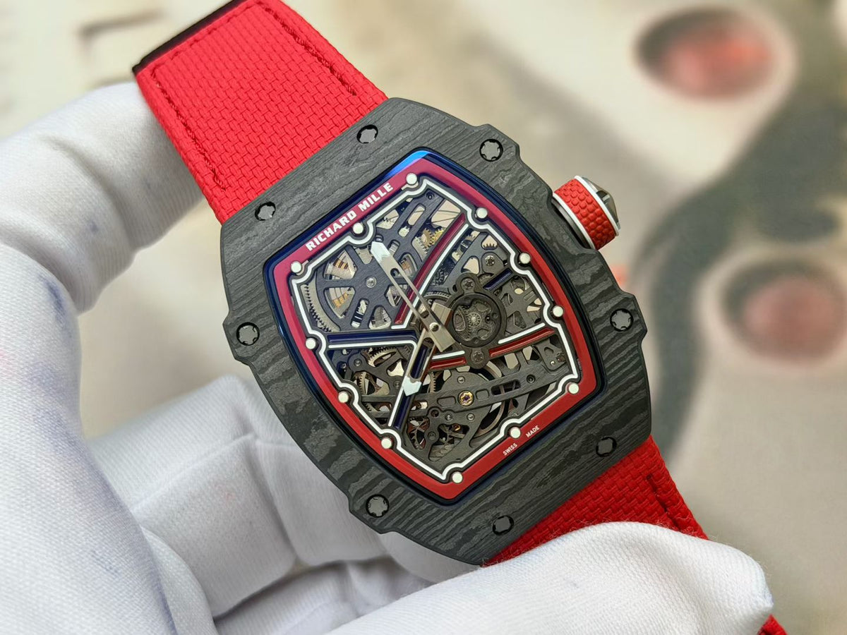 RICH Maker's 1:1 RM67-02 Black/Red NTPT Norway Red/White/Blue Skeleton Dial CRMA7 Super Clone