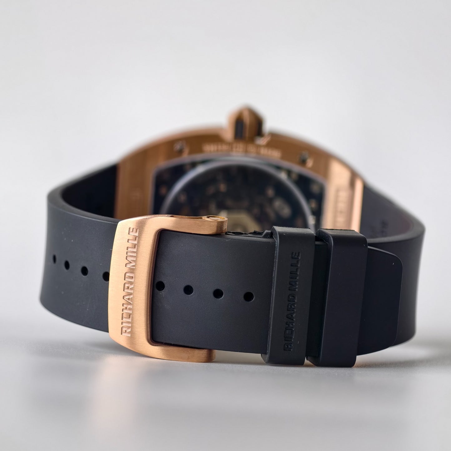 Miller Studios RM67-01 Rosegold Skeleton Dial on Black Rubber Strap CRMA6 Clone